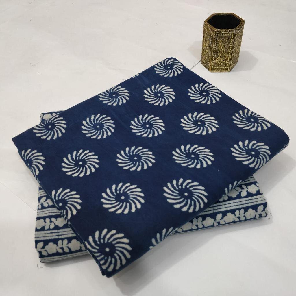 indigo dabu printed dress material