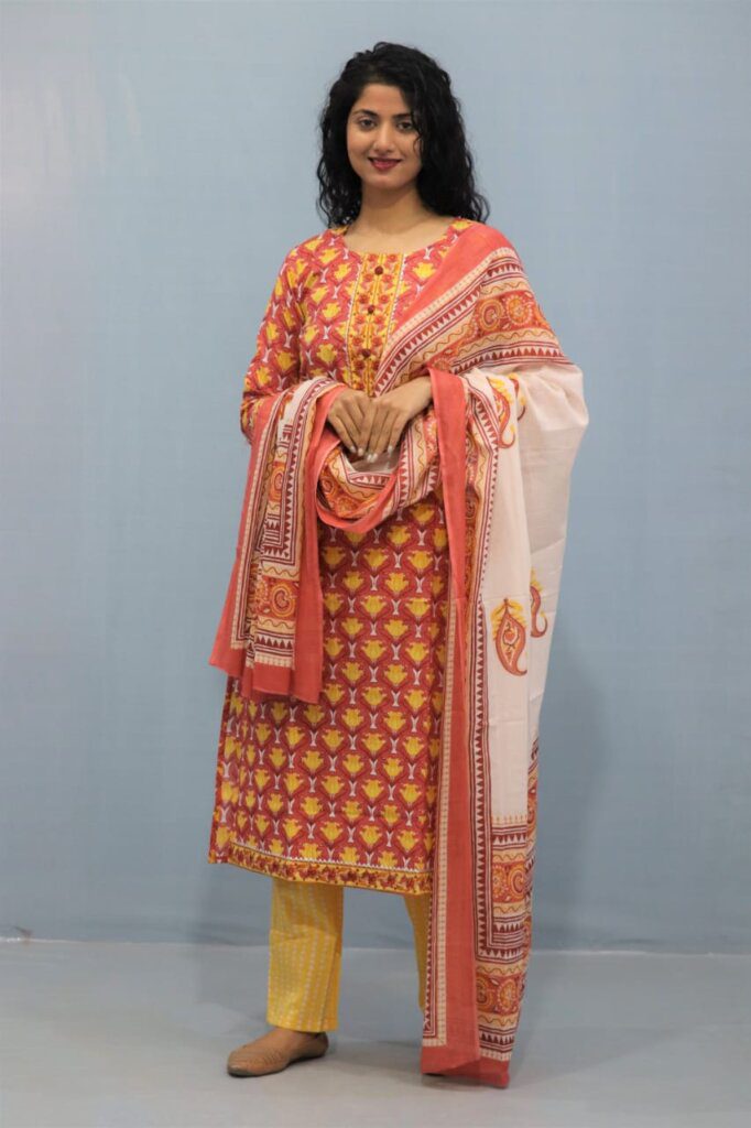 Printed Cotton Kurti Set