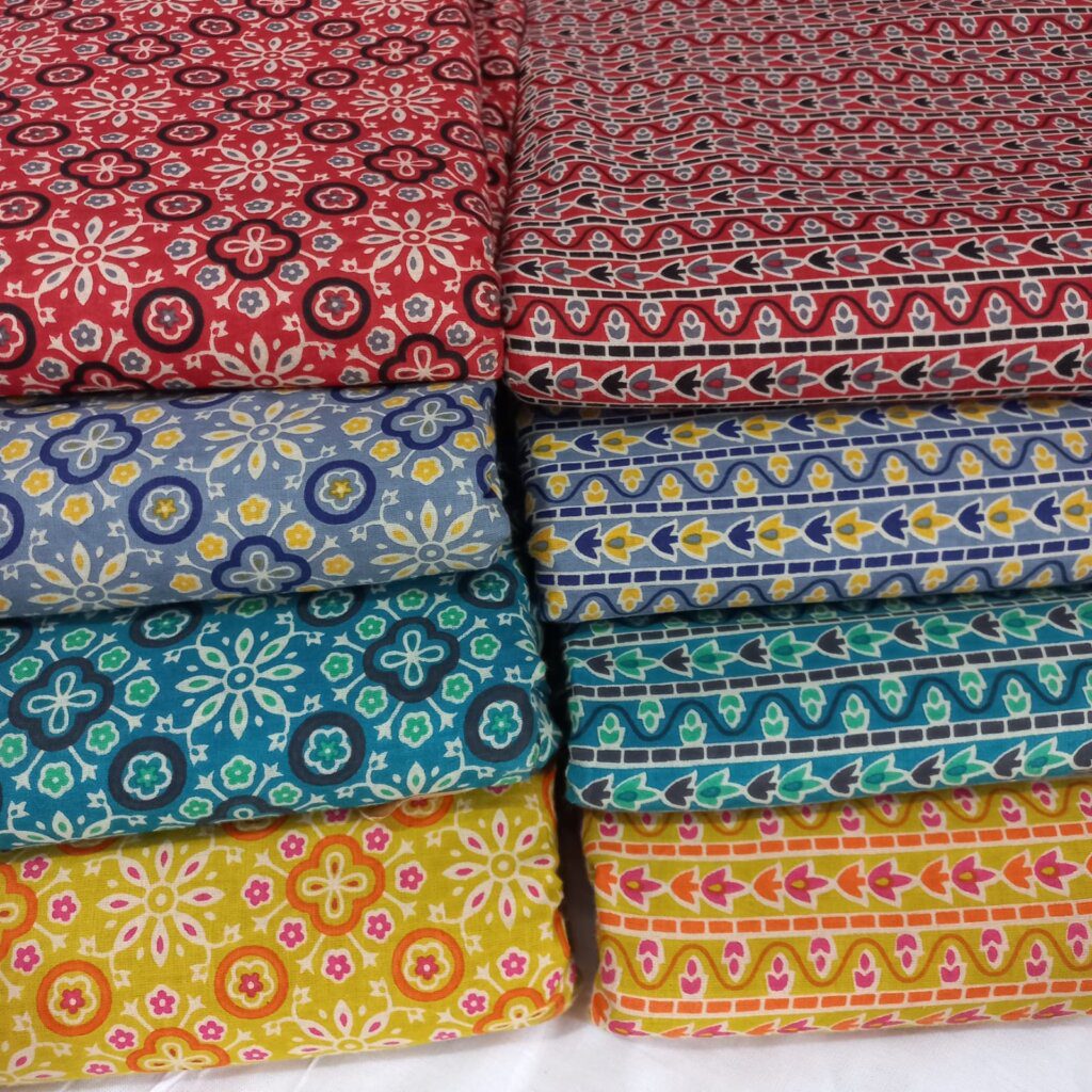 printed mul cotton fabric