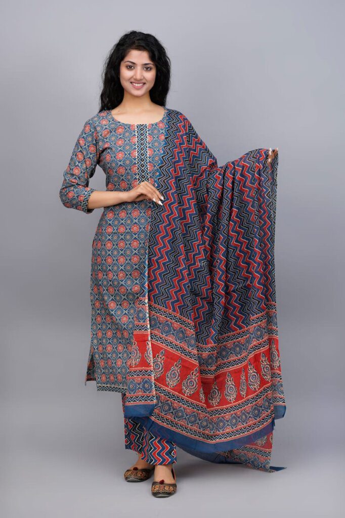 Party Wear orgndie dupatta cotton suit