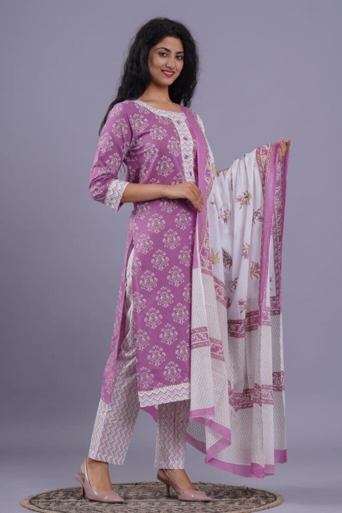 New Designer Cotton Salwar Suit With Dupatta